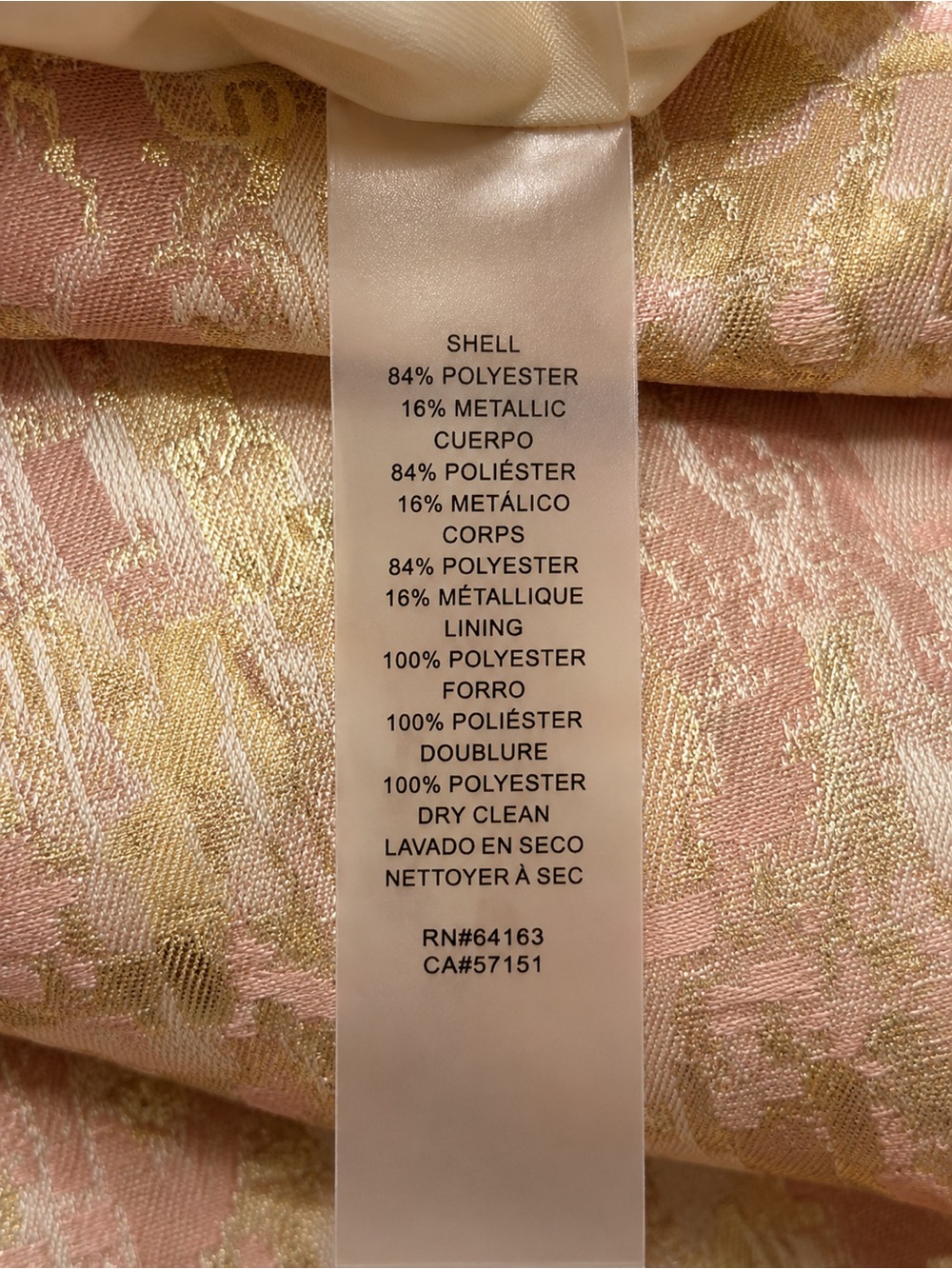 Vince Camuto NWT Metallic Pink Gold Jacquard Fit & Flare Dress Size 2 - Picture 8 of 9